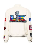 Super Bowl LX 2026 Black & White Wool Varsity Jacket - Image 2