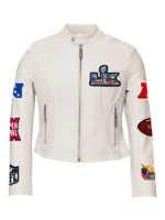 Super Bowl LX 2026 Women’s Moto Leather Jacket