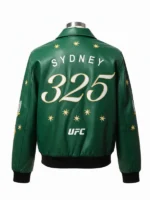 UFC 325 Sydney Green Leather Rugby Jacket 2026
