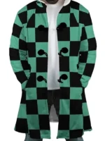 Anime Demon Slayer Tanjiro Kamado Hooded Trench Coat