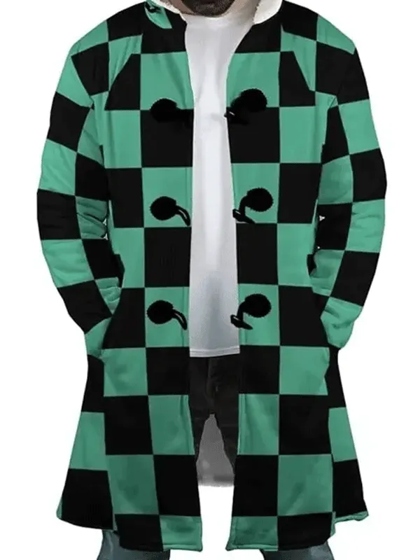 Anime Demon Slayer Tanjiro Kamado Hooded Trench Coat