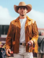 Alpine F1 Team Pierre Gasly Brown Cowboy Fringe Jacket