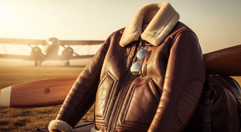 Brown Leather Aviator / Pilot Jacket