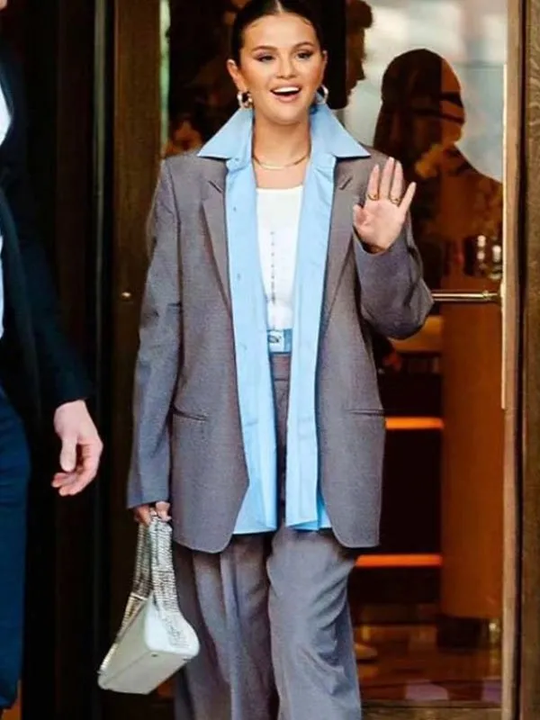 Selena Gomez Grey Blazer Selena Gomez Grey Blazer