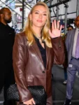 CBS Mornings Scarlett Johansson Leather Blazer 2025