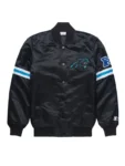 Carolina Panthers Black Satin Varsity Jacket