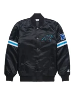 Carolina Panthers Black Satin Varsity Jacket