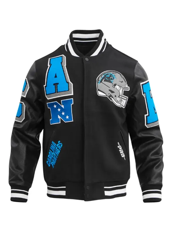 Carolina Panthers Mashup Wool Varsity Jacket Carolina Panthers Mashup Wool Varsity Jacket