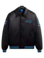 Carolina Panthers Shirt Style Black Varsity Jacket