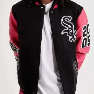 Chicago White Sox Black Pink Varsity Jacket