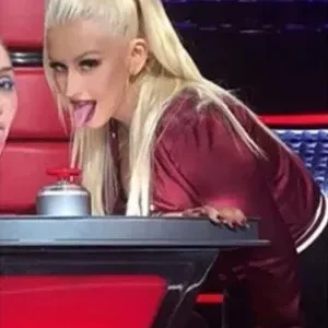 Christina Aguilera The Voice Burgundy Satin Jacket