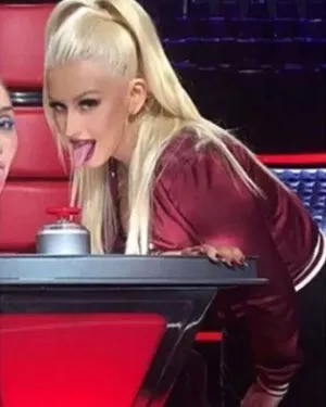 Christina Aguilera The Voice Burgundy Satin Jacket Christina Aguilera The Voice Burgundy Satin Jacket