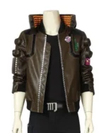 Samurai Cyberpunk 2077 Brown Leather Jacket