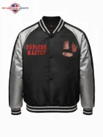 D&D x Stranger Things S05 Black Satin Varsity Jacket