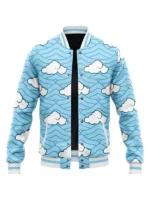 Demon Slayer Sakonji Urokodaki Blue Varsity Jacket