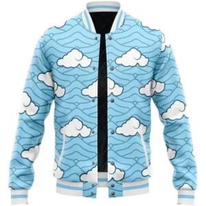 Demon Slayer Sakonji Urokodaki Blue Varsity Jacket