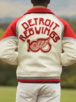 Detroit Red Wings 100th Season White Varsity Jacket - Image 3