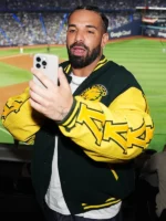 Drake Don Bosco Eagles Green Yellow Varsity Jacket - Image 2