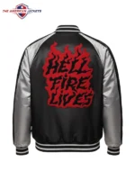 D&D x Stranger Things S05 Black Satin Varsity Jacket