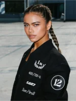 Bianca Bustamante Pirelli Black Racing Bomber Jacket - Image 3