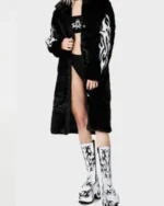 Womens Fallen Angel Black Fur Coat