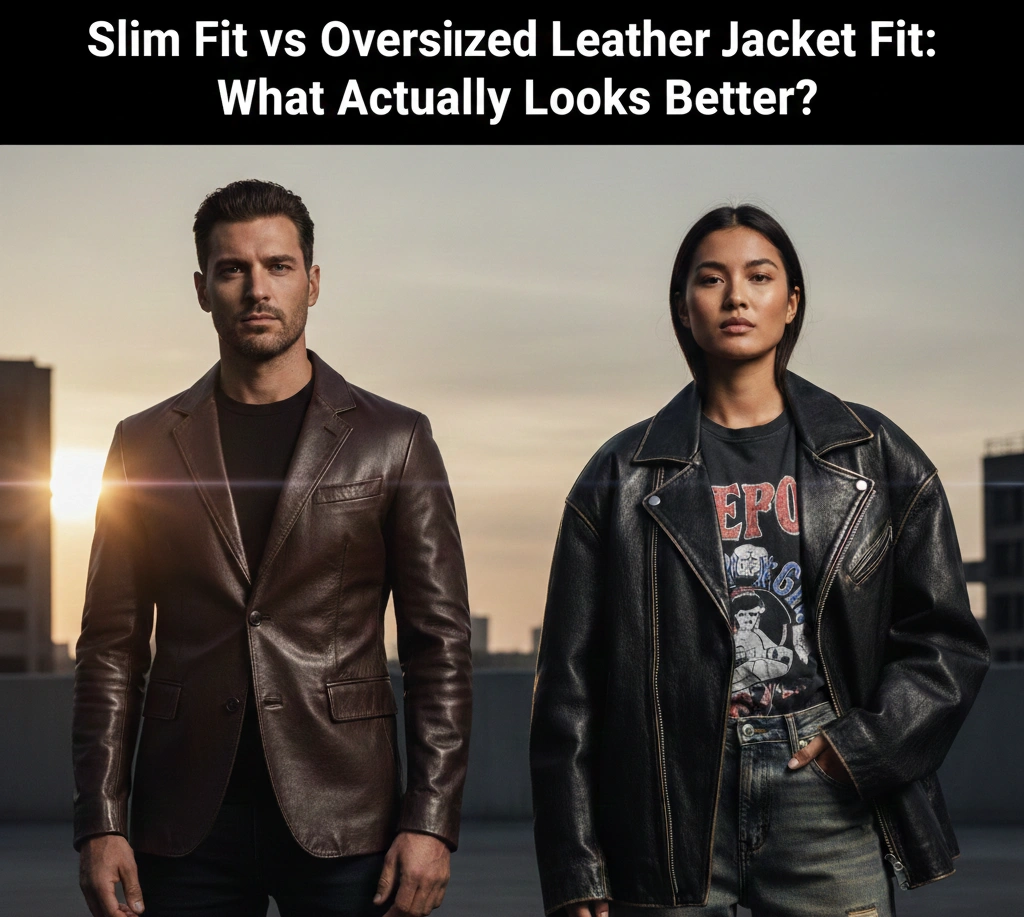 Slim Fit vs Oversized Leather Jacket Fit
