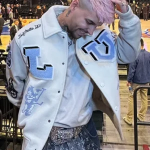 Gon Olivier Bunny Leather Varsity Jacket