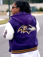 Jen Jean-Pierre Baltimore Ravens Varsity Hooded Jacket - Image 3