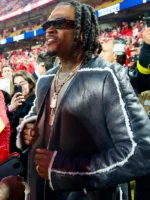 Gunna Monday Night Football Black Leather Coat - Image 3
