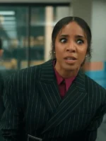 Leah Caldwell Black Pinstripe Blazer