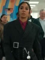 Leah Caldwell Black Pinstripe Blazer