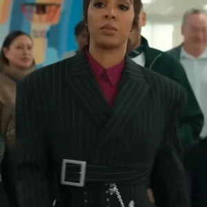 Leah Caldwell Black Pinstripe Blazer