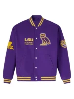 LSU Tigers x OVO Time To Shine Purple Varsity Jacket