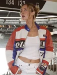 Edmonton Oilers Lauren Kyle Racing Leather Jacket