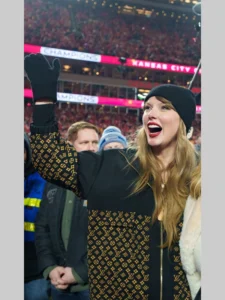 Taylor Swift Louis Vuitton Monogram Jacquard Knit Hooded Jacket