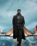 Omar Sy Lupin Black Long Coat