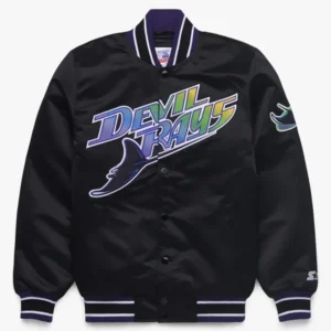 MLB Tampa Bay Rays Black Satin Jacket
