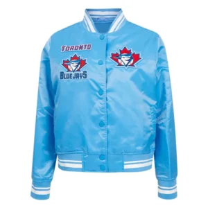 Toronto Blue Jays Satin Cropped Varsity Jacket MLB