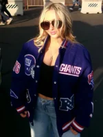 Madyson Eisen New York Giants Wool Varsity Jacket