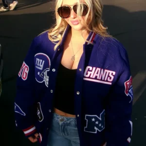 Madyson Eisen New York Giants Wool Varsity Jacket