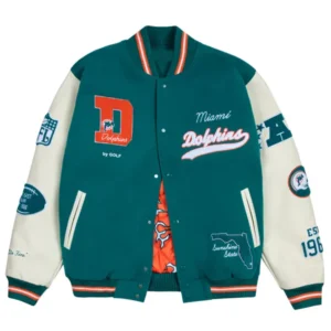 Miami Dolphins x GOLF WANG Letterman Wool Varsity Jacket