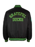 Oregon Ducks Dan Lanning Black Satin Varsity Jacket - Image 2