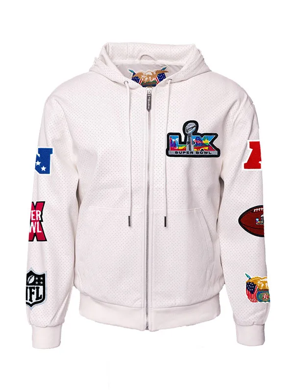 Super Bowl LX 2026 Hooded Vegan Leather Jacket