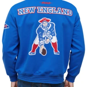 Patriots Super Bowl 60 Blue Cream Varsity Jacket