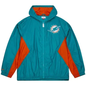 NFL Aqua Miami Dolphins Playmaker Windbreaker Jacket