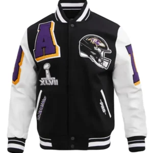 NFL Baltimore Ravens Mashup Black Varsity Jacket