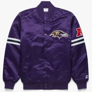 NFL Baltimore Ravens Purple Satin Varsity Jacket