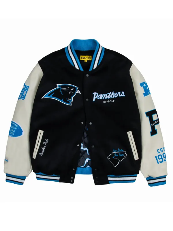NFL Carolina Panthers Pride Wool Varsity Jacket NFL Carolina Panthers Pride Wool Varsity Jacket