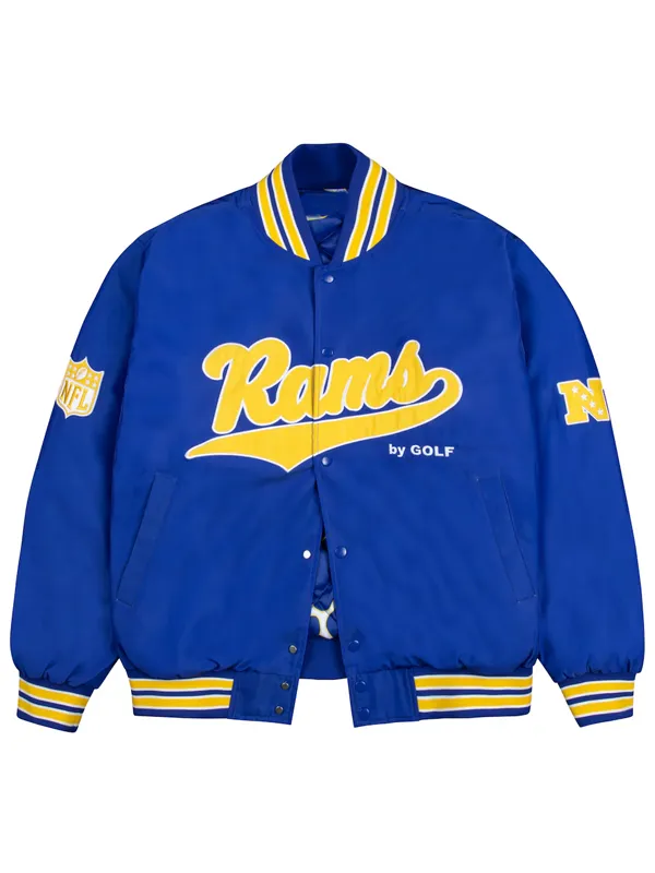 NFL Los Angeles Rams x GOLF WANG Satin Bomber Jacket NFL Los Angeles Rams x GOLF WANG Satin Bomber Jacket