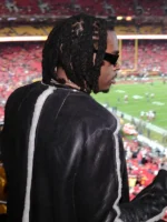 Gunna Monday Night Football Black Leather Coat - Image 2